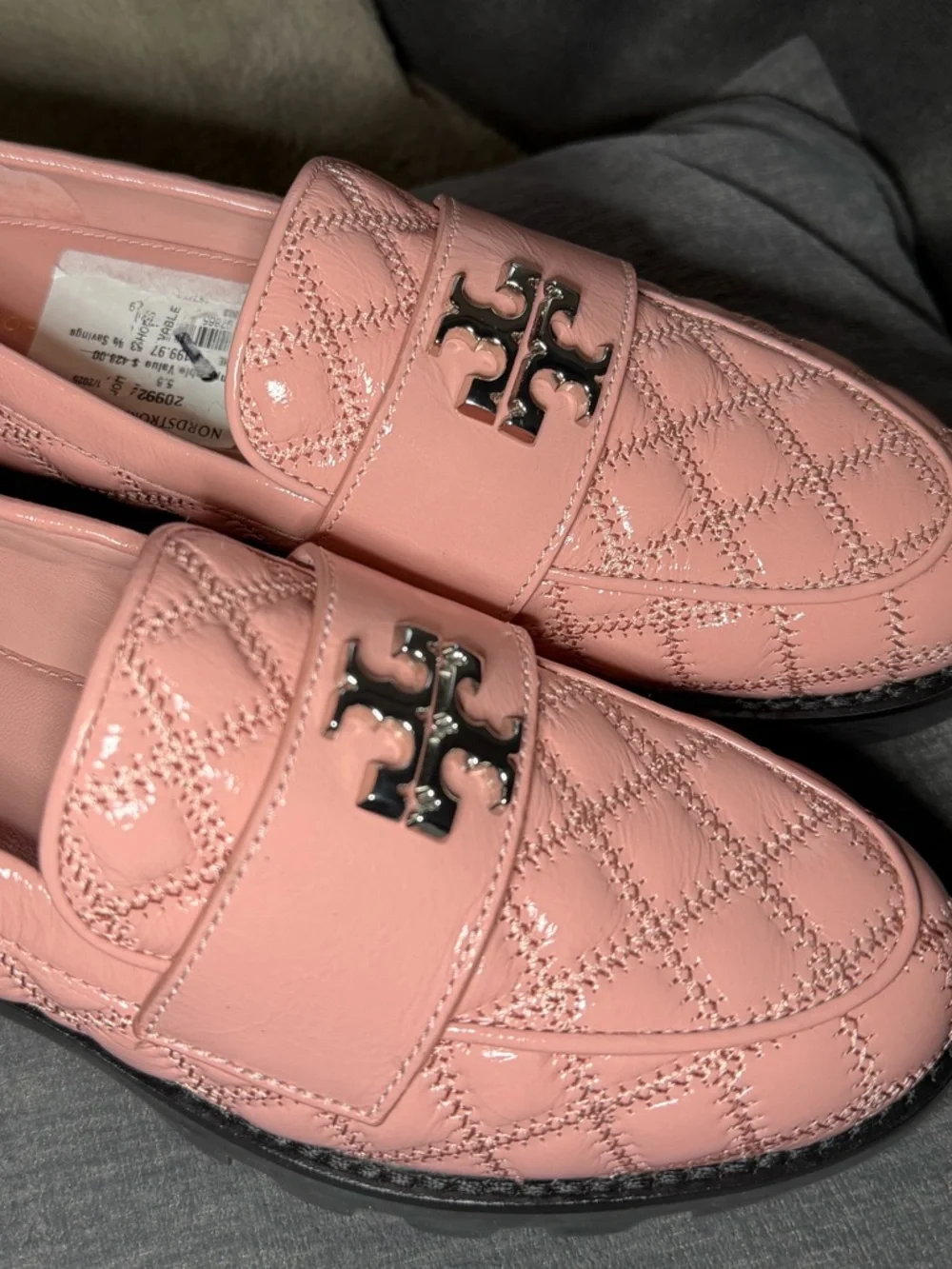 NWOT Tory Burch Women's Pink Mini Everly Chunky Leather Loafer Shoes Size 5.5 - Picture 8 of 11